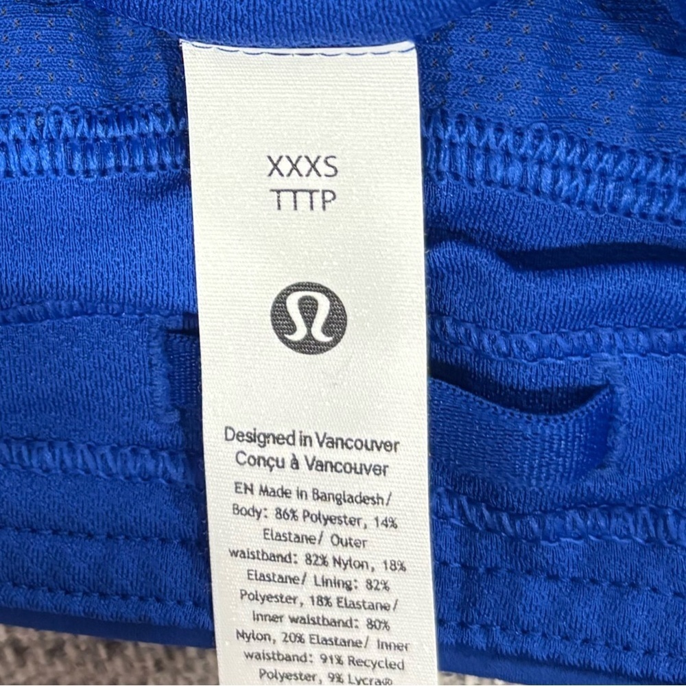 NWT Lululemon Fast & Free High Rise Split Shorts 3" Galactic Cobalt Size XXXS 0 - Picture 5 of 6